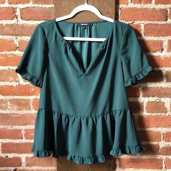 Madewell Tops - Madewell green short sleeve blouse